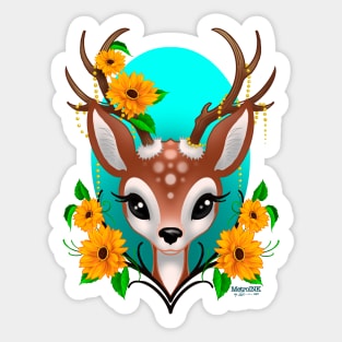 It’s Sunflowers Deer Sticker